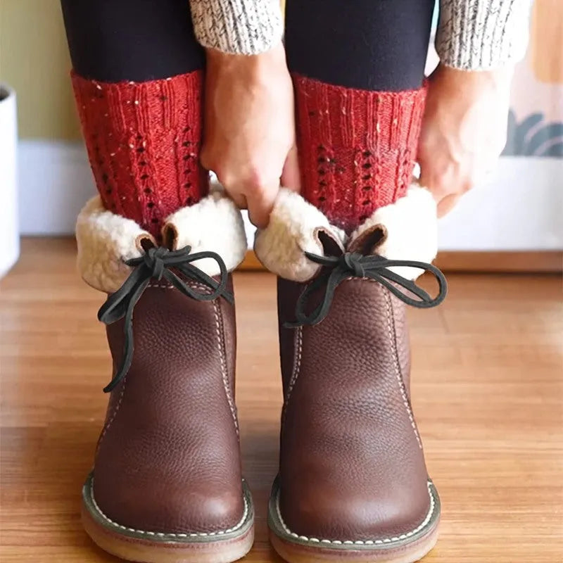 Charlot™ - Leather Boots with Wool Lining