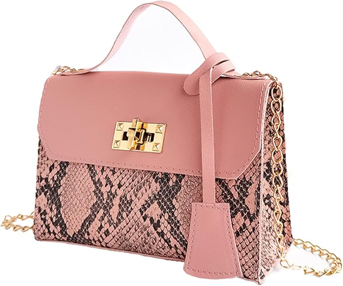 Fiorenza | Snakeskin Print Chain Bag