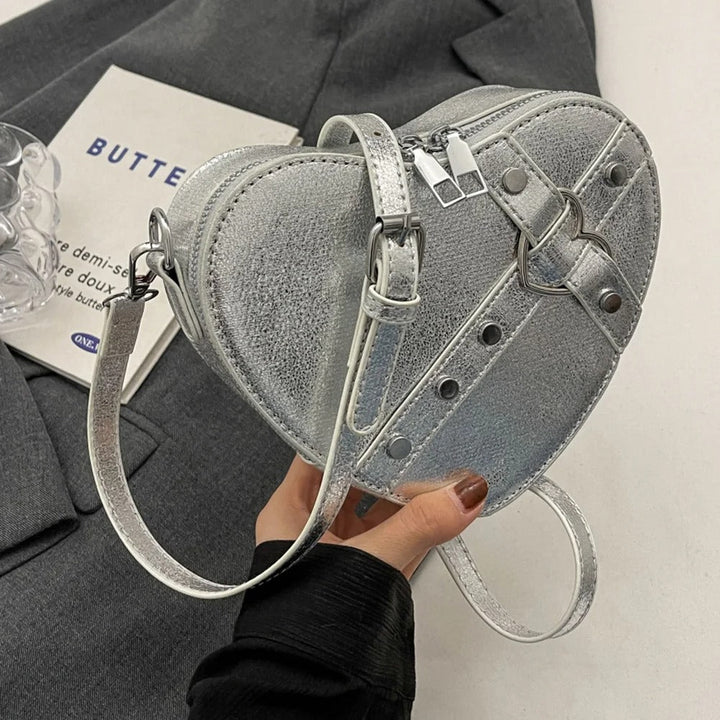 Lila - Heart-Shaped Rivet Bag