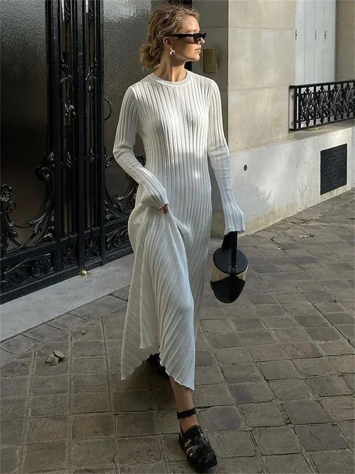 Lila™ Lace-Up Knitted Maxi Dress