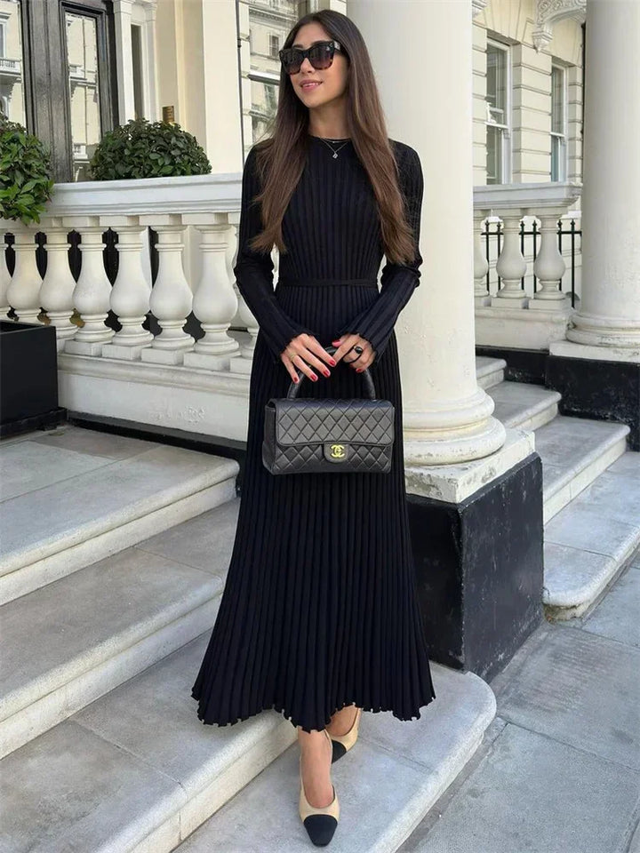 Lila™ Lace-Up Knitted Maxi Dress